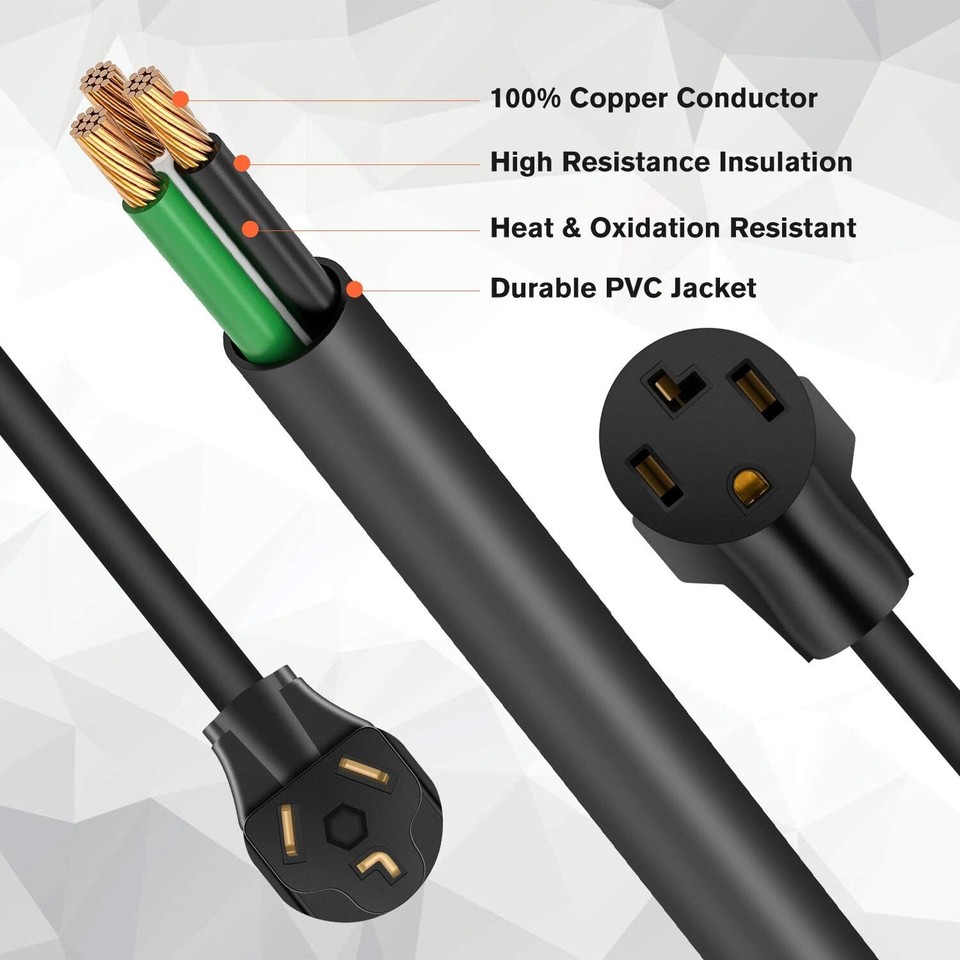 WELLUCK 1.5 FT 4 Prong to 3 Prong Dryer Adapter 30 Amp Dryer Outlet