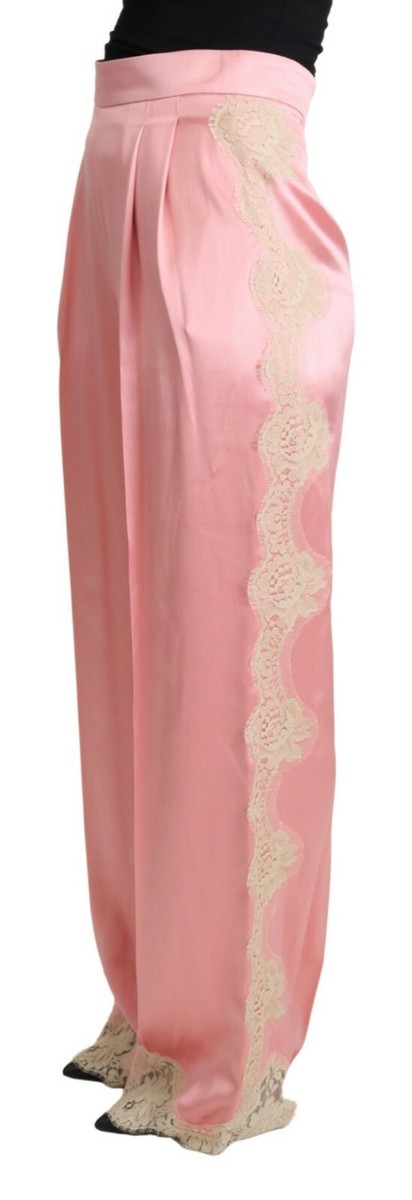 【関税&送料込】Dolce & Gabbana Pink Lace Pant Dolce & Gabbana Floral Lace Trousers | Pink | FARFETCH