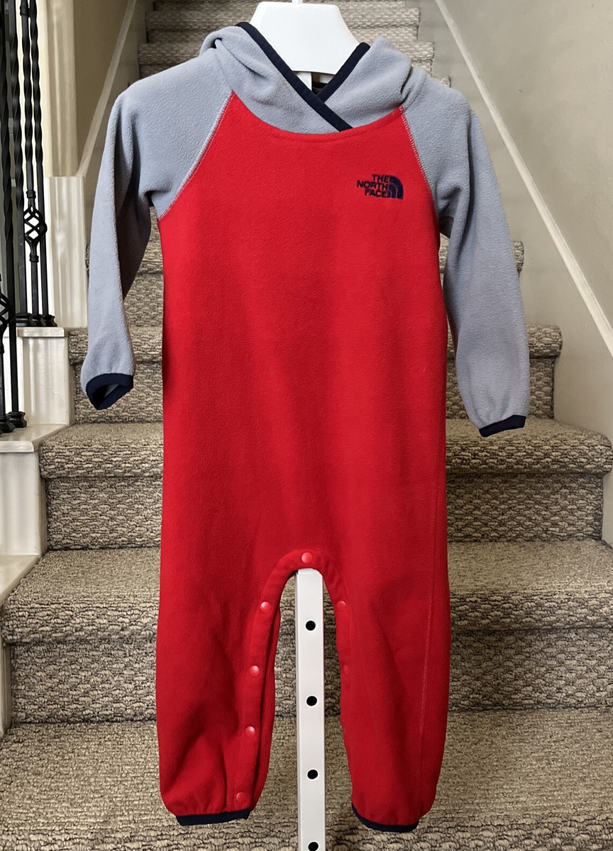 The North Face Unisex Toddler One Piece Logo Red Grey Fleece