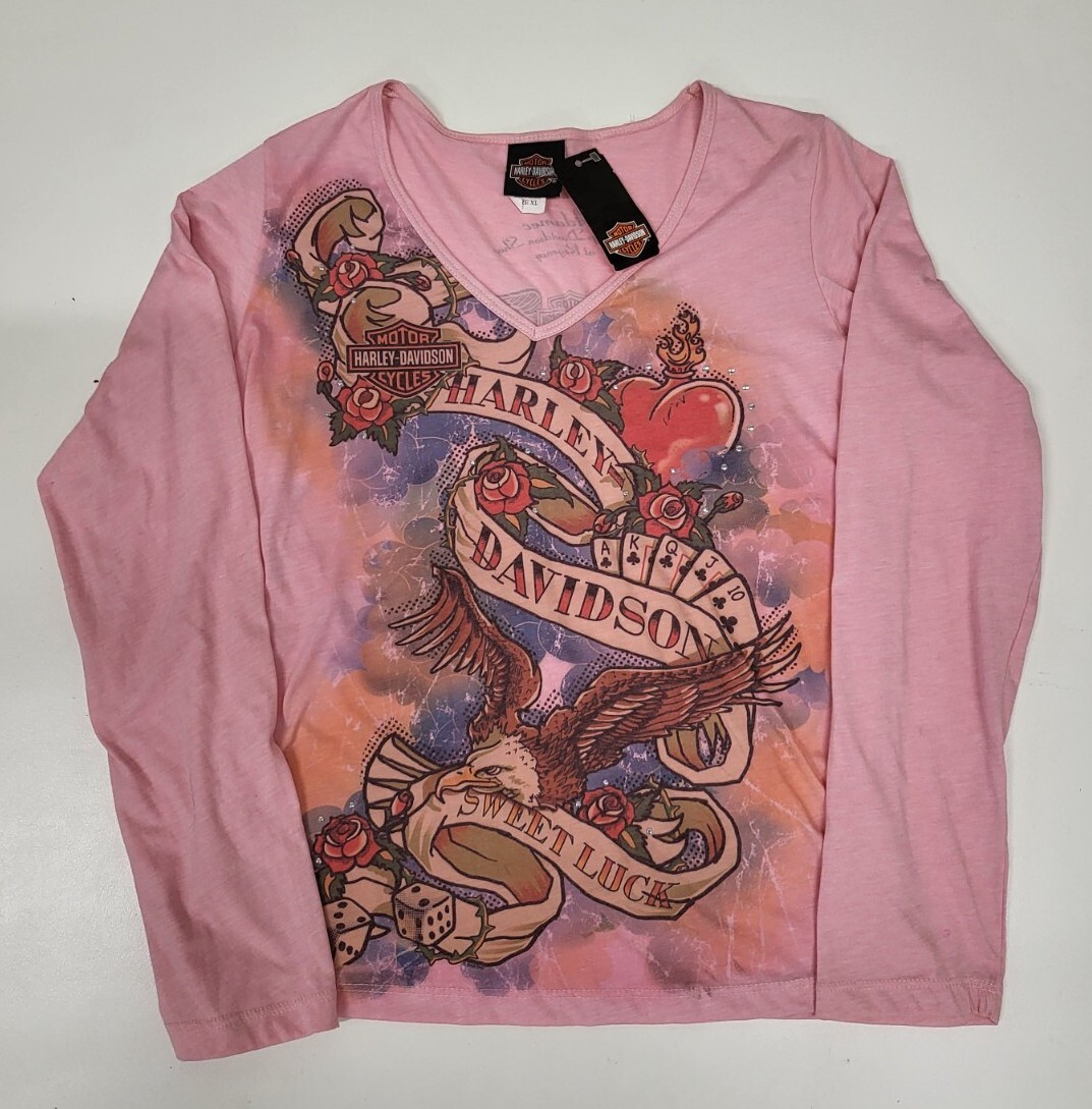 Harley Davidson Shirt Womens Extra Large Pink Ed Hardy Vibe Harley Davidson Shirt Womens Extra Large Pink Ed Hardy Vibe