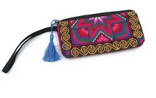 National Trend Womens Long Wallet Clutchs Embroidery Bag Purse NWT