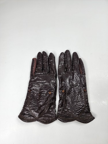 Guanti eleganti vintage rosso scuro a soffietto Hong Kong guanti da guida taglia 6,5/7,5 - Foto 2 di 9