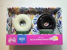 Tabitha Brown Stoneware Salt & Pepper Shakers - NIB