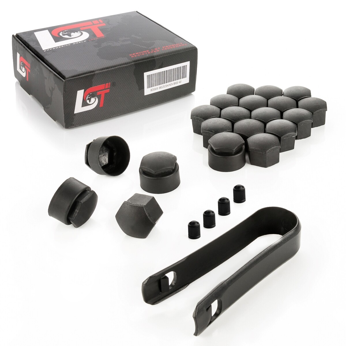 20X Wheel Nut Covers 17 Mm Theft Resistant Black For DAIHATSU