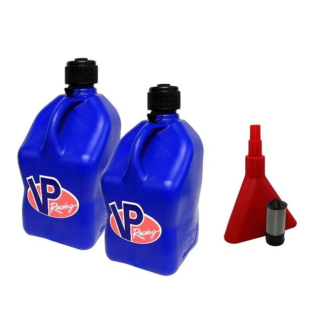 VP Racing 2 Pack Square Blue 5 Gallon Race Gas Alcohol Can Fuel Jug