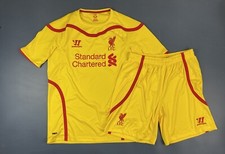 LIVERPOOL 2014/2015 AWAY FOOTBALL SHIRT FULL KIT SHORTS JERSEY SIZE L ADULT