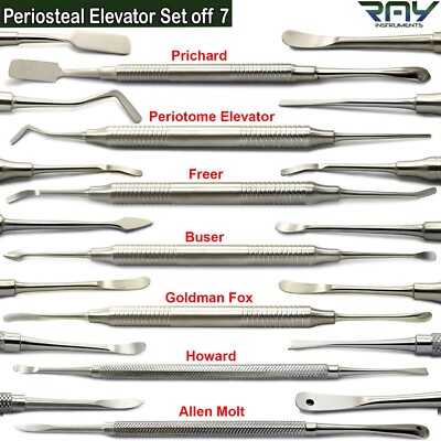 Dental Implant Surgery Tooth Extracting Periosteal Sinus Elevator Buser Set of 7