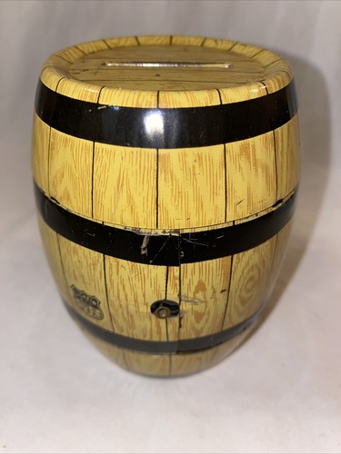 Vintage Chein Toys Happy Days Tin Barrel Bank w/Trap - Picture 3 of 6