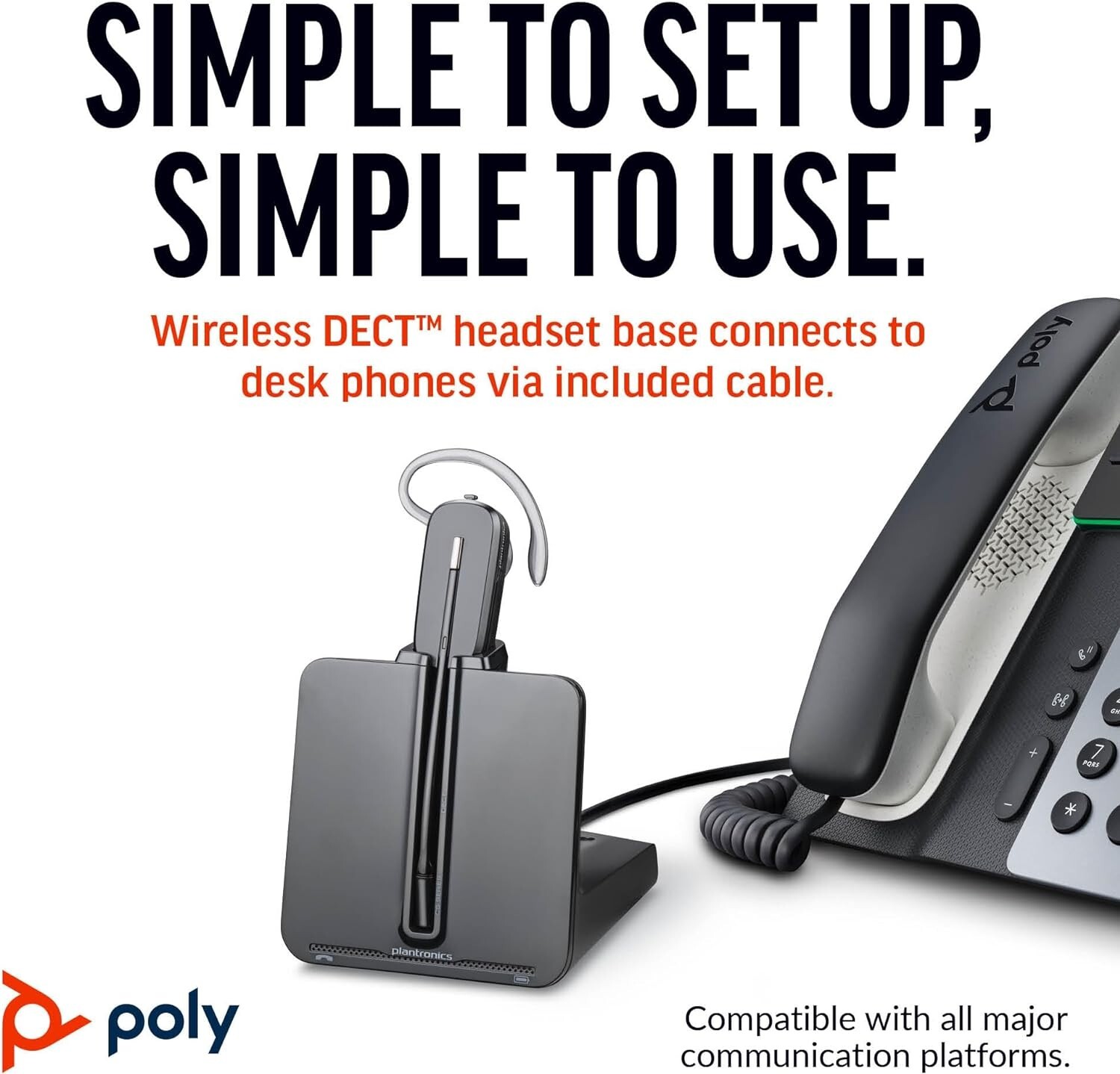 Poly CS540 Cuffie DECT Wireless (Plantronics) - Orecchio singolo