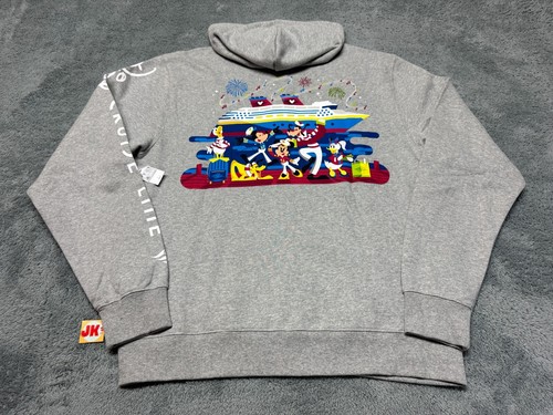 NEW Disney Cruise Line Hoodie Adult Large Gray Captain Mickey Mouse And Friends