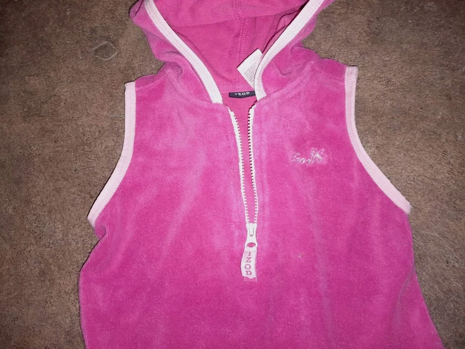 Izod розовый с капюшоном махровый плавать чехол платье ребенка ясельного возраста девочки размер 4T - Изображение 3 из 4