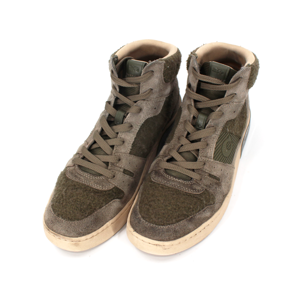 COACH Skateboard Citysole High Top Fuzzy Felt Panels Army Green Sneakers 10.5 COACH Skateboard Citysole High Top Fuzzy Felt Panels Army  main image 4