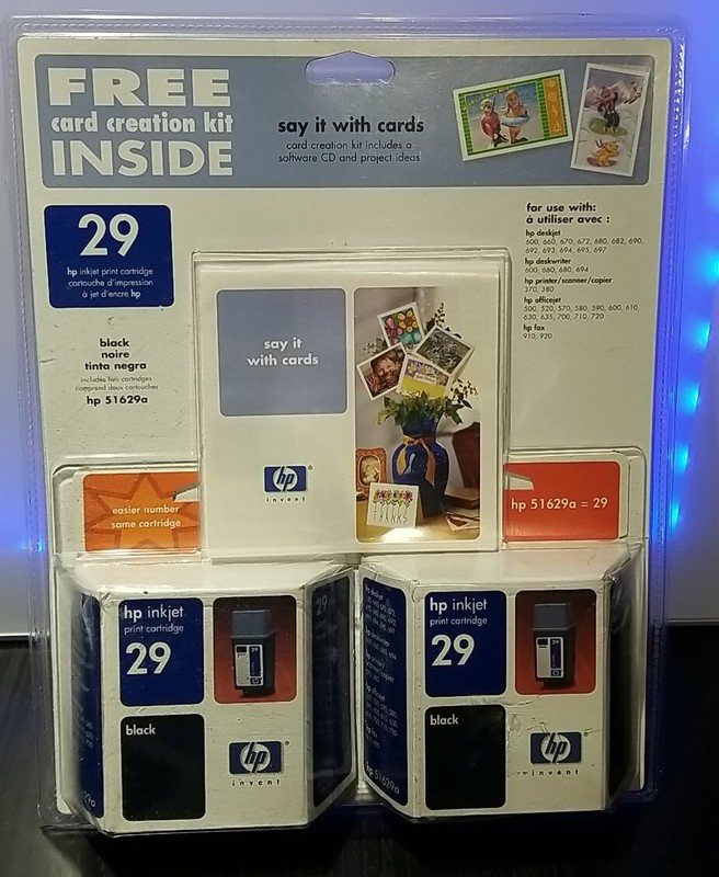 HP 29 Two Pack Black Inkjet Cartridges FACTORY SEALED NEW  Expired Card Kit 