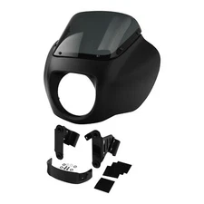 Black Denim Headlight Fairing & Bracket Fit For Harley FXBB FXLR FXST 2018-25