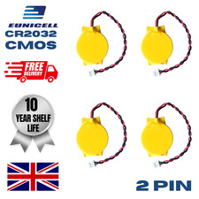 CR2032 CMOS BIOS Battery 2 Pin 3V Laptop Motherboard with Wire HP Dell Acer x 4