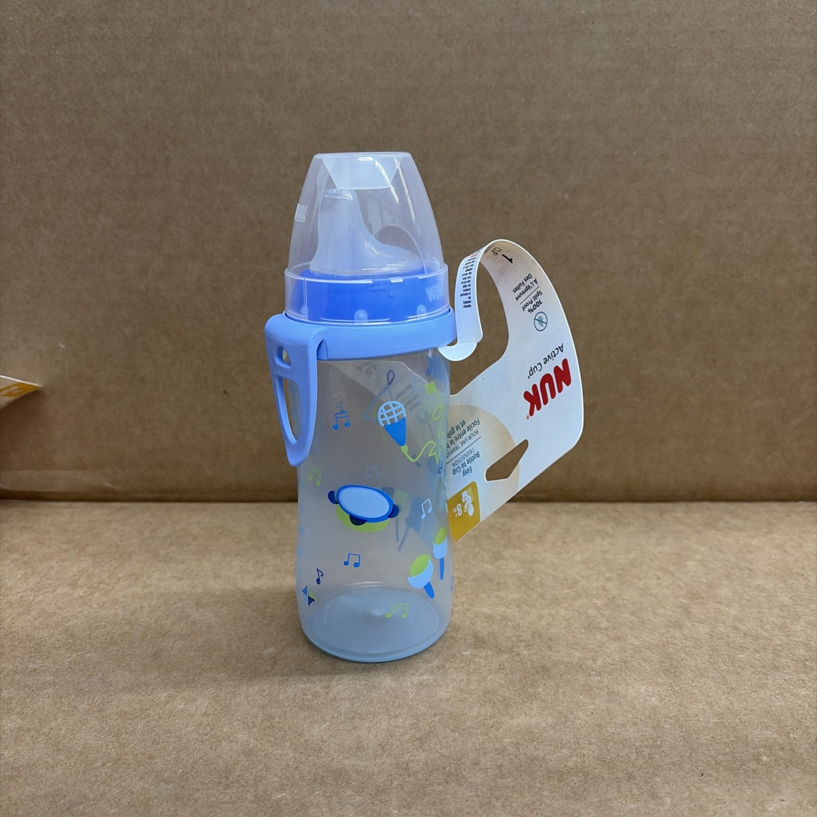 NUK Active Cup 10 oz Baby Bottle BPA FREE - Soft Spout -BLUE