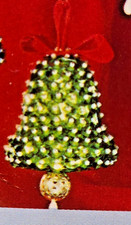 LeeWards MINI SEQUIN BELL Green Makes 3 Vtg Sequin Bead Christmas Ornament KIT