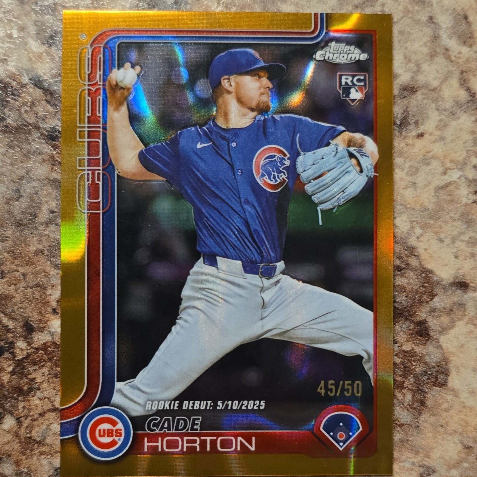 2025 Topps Chrome Update Cade Horton Gold Rookie Debut #USC102 Chicago Cubs /50
