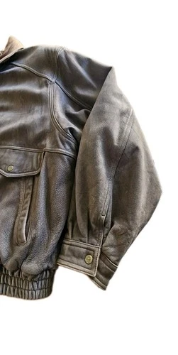 Vintage Roundtree & Yorke Mens XXL Brown Heavyweight Leather Zip-Up Coat!  image 5