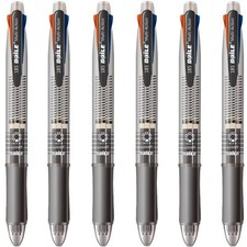 6 Pack 5 in 1 Multifunctional Pens 4 Color Ballpoint and Mechanical Pencil