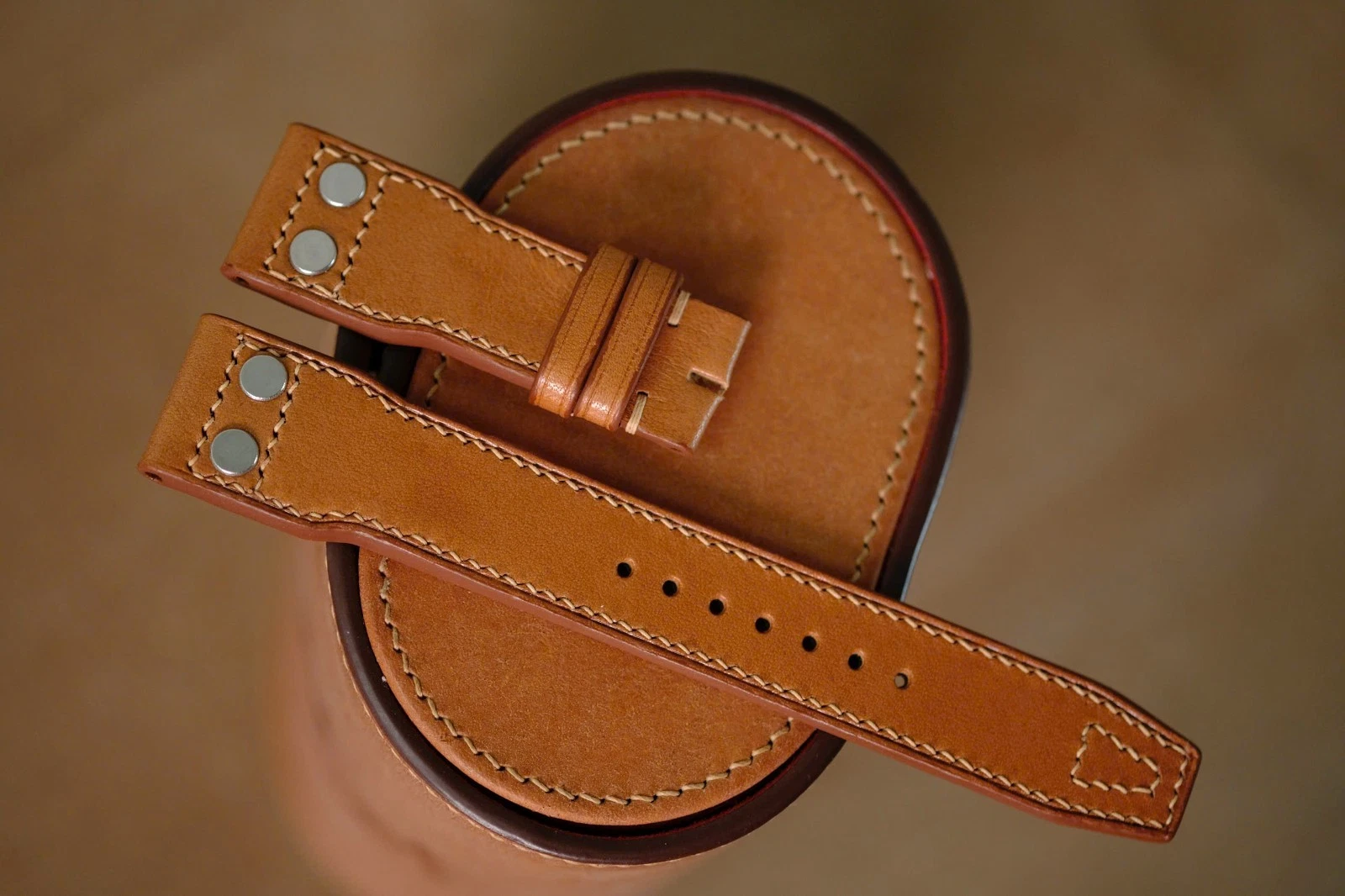 Handmade Light Brown Leather Pilot Watch Strap size 21/18 – Size 20 21 22 23 24