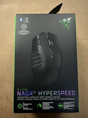 RAZER NAGA V2 HYPERSPEED WIRELESS MMO GAMING MOUSE / NEW, FREE SHIP Q31