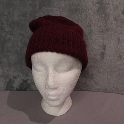 Michael Kors Rib Knit Beanie All-Over MK Print Burgundy White One Size NWT s-l400.jpg main image 4
