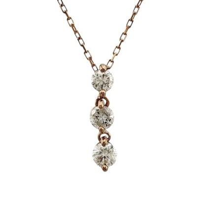 no brand Necklace K18 Pink Gold diamond 0.3ct used