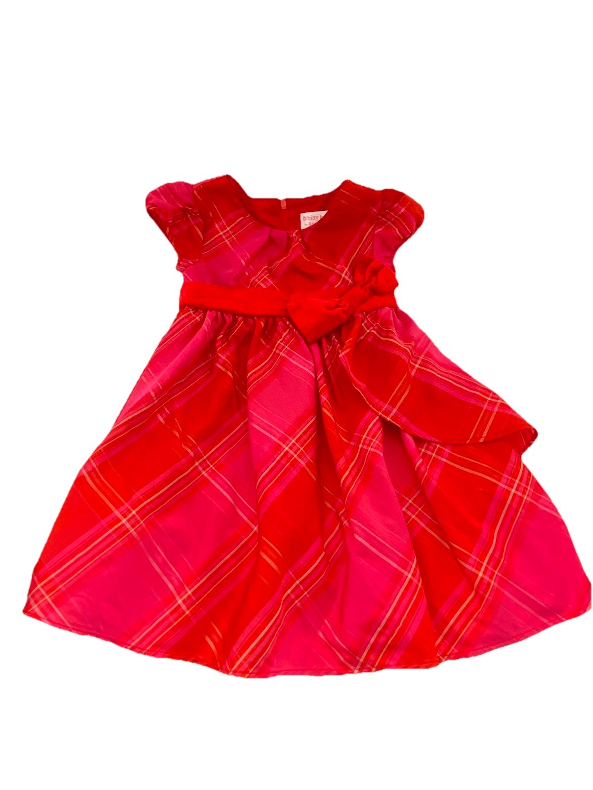 American Girl Bitty Baby Tartan Taffeta Girls Dress sz 6 Dre
