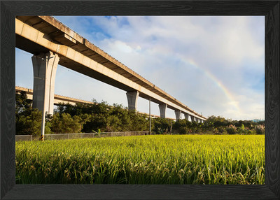 Regenbogenbrücke gerahmtes Wandbild Poster Leinwanddruck Bild