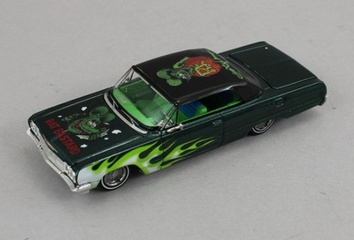 1:64 *FINE WORKS 64* RAT FINK Green w/Flames Chevrolet IMPALA