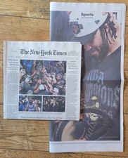 The New York Times Newspaper June 15, 2026 KNICKS WIN GAME 5 NBA FINALS CHAMPION