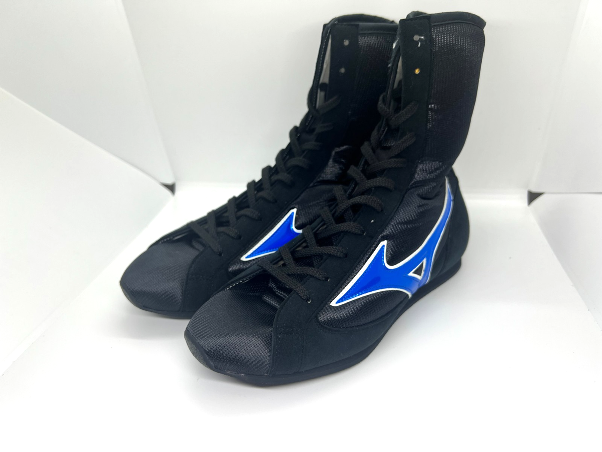 Mizuno ボクシングシューズ 青と黒 MIZUNO Boxing Shoes FINISHER MID Black Line Blue US7.5 ( 25.5cm