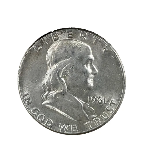 1961 Franklin 50c Half Dollar Bu-Unc. 90% Silver Coin # 75