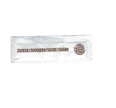 Zuckerpäckchen Zucker Tütchen (voll)  f Sammler: Burger King 