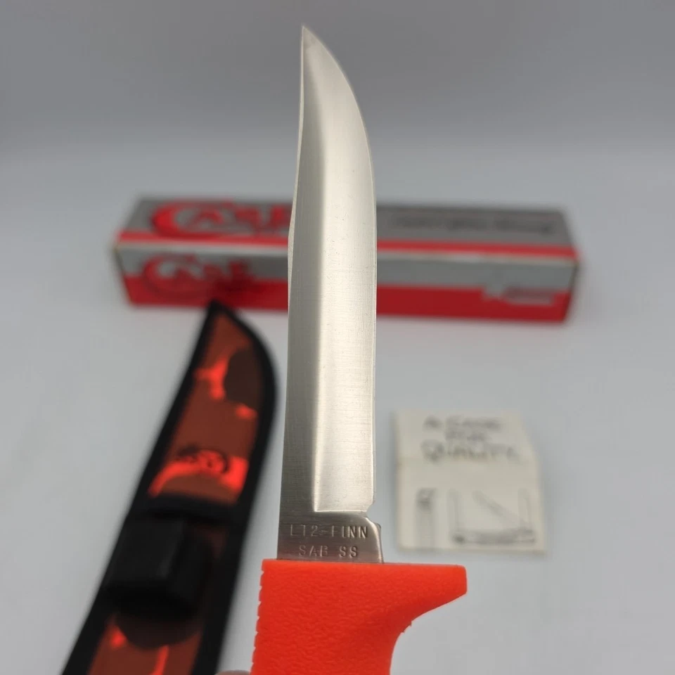 Cuchillo funda camuflaje hoja fija Case XX 1988 EE. UU. Finn naranja LT2-FINN SAB SS NUEVO EN CAJA Foto 2 de 4