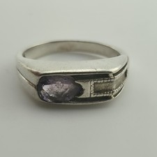 Sterling Silver Ring 925 Purple Amethyst Stone Size 7 Vintage