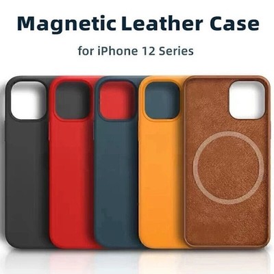Luxus Leder Magnetisch Mag Safe Schutzhülle Tasche Case Für iPhone 14 13 12 E1X4