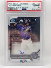 2022 Bowman 1st Chrome AUTO - JUAN GUERRERO #CPAJGO PSA 10 GEM MINT Rockies (RC)