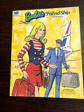 Whitman Barbie & Ken Friend Ship Paper Doll Book United Airlines Cover 1973