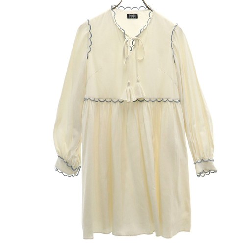 Used PAMEO POSE made in Japan Long sleeve one piece F White system Women