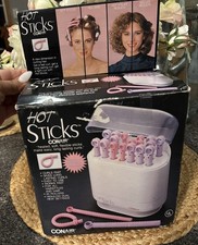 Conair Hot Sticks HS19D 20 Flexible Rollers Curler 2 Sizes Box 80's Pageant VTG