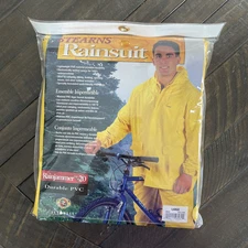 Stearns Rainsuit 2 Piece Waterproof Unisex L Jacket Pants Hooded Yellow