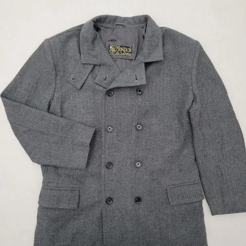 magnoli clothiers 1930s -1940s Chicago Style gray Heavy Wool Overcoat - product listing photo