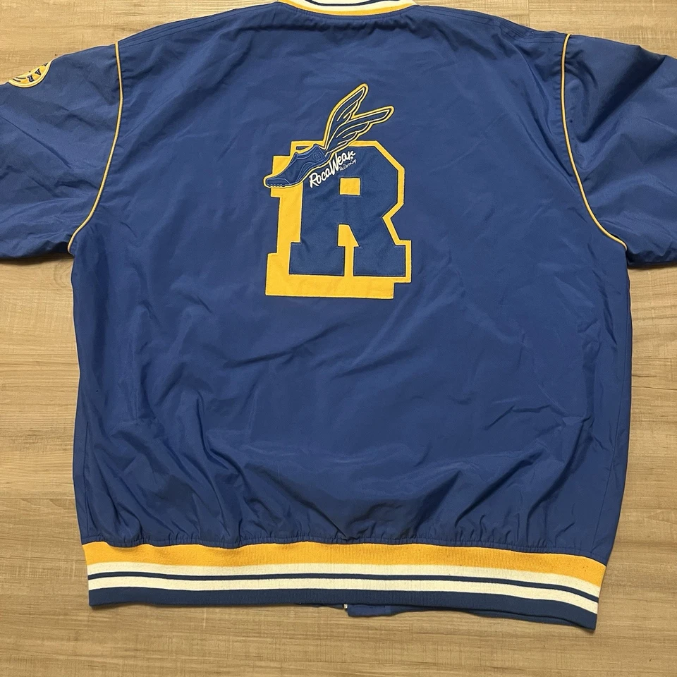 Vintage Y2K Rocawear Embroidered Letterman Varsity Jacket Zip Up Mens Size XXL - Image 4 of 4