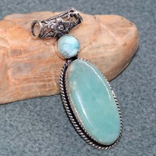 Pretty Larimar 925 Silver Plated Pendant 2.2