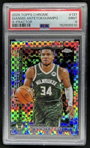 2025-26 Topps Chrome Giannis Antetokounmpo X-Fractor #137 Bucks PSA 9