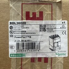 BDL36020 - Square D PowerPact B 3 Pole 20A 525V AC Molded Case Circuit Breaker,