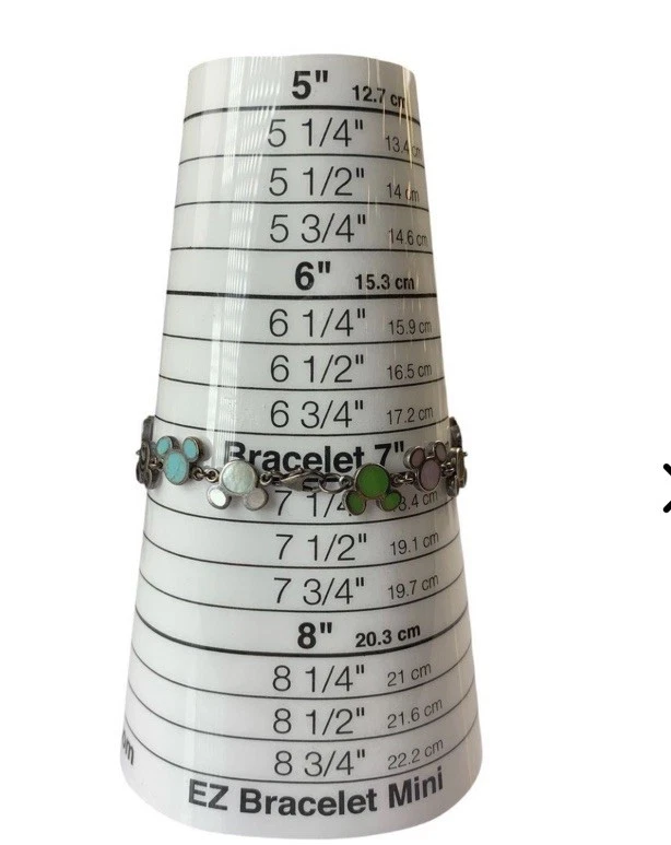 Disney Sterling 925 Silver Inlaid Gemstone Mickey Icon Bracelet 7.5 in - Image 4 of 4