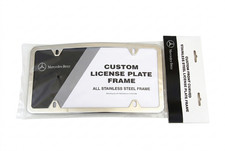Genuine Mercedes-benz License Plate Frame Curved Front Slim Polished Stainless